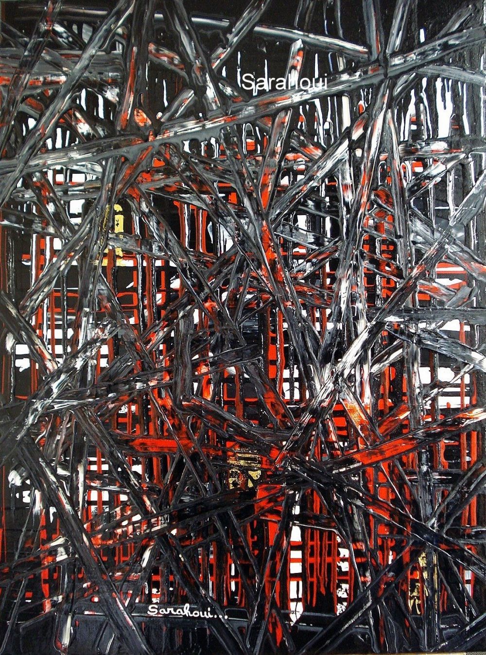 . Sarahoui - 2009 : Eiffel - 80x60cm - Technique mixte. . Sarahoui - 2009 : Eiffel - 80x60cm - Technique mixte.