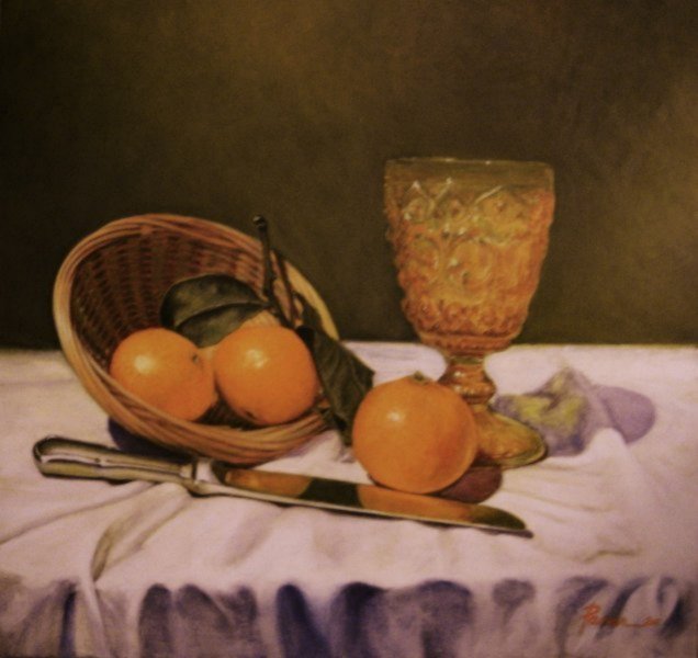 PANIER - Oranges, 60cm x 60cm, 2011, huile sur toile PANIER - Oranges, 60cm x 60cm, 2011, huile sur toile