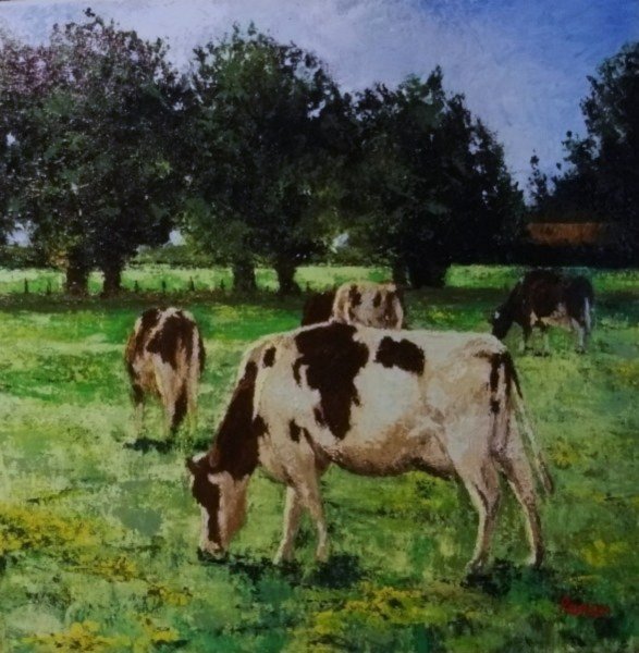 PANIER - Les montbéliardes, 60cm x 60cm, acrylique sur toile PANIER - Les montbéliardes, 60cm x 60cm, acrylique sur toile