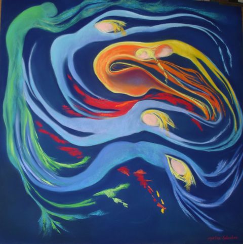 MARTINE SALENDRE - Vie, 80 x 80cm, 2008, pastel sec MARTINE SALENDRE - Vie, 80 x 80cm, 2008, pastel sec