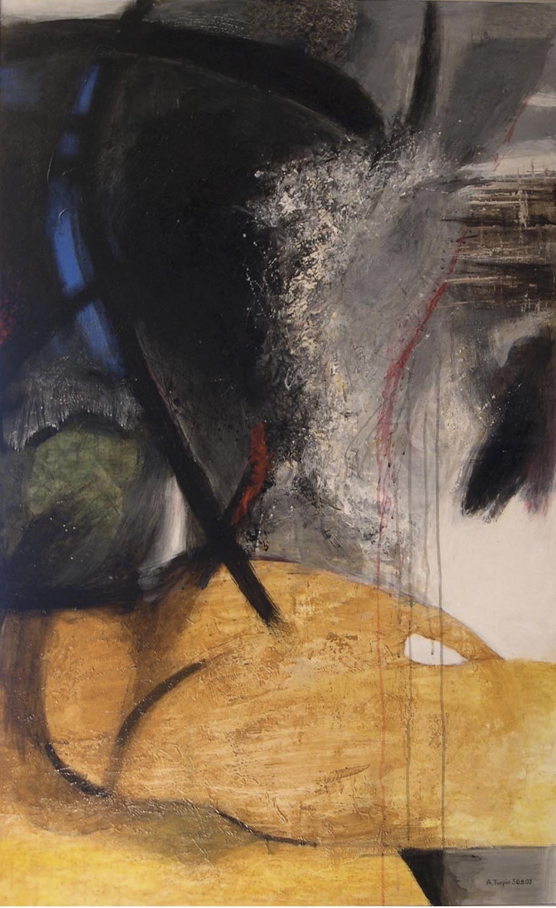 Andr TURPIN - Oppression 30.8.03 peinture acrylique sur PVC 130 x 81cm Andr TURPIN - Oppression 30.8.03 peinture acrylique sur PVC 130 x 81cm