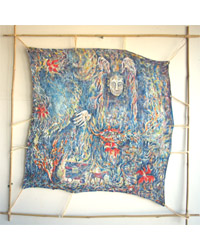MACHA VOLODINA-WINTERSTEIN - Vent de Nulle Part, 90x90, Marouflage, Acrylique sur toile monté sur bambous, 2005 MACHA VOLODINA-WINTERSTEIN - Vent de Nulle Part, 90x90, Marouflage, Acrylique sur toile monté sur bambous, 2005