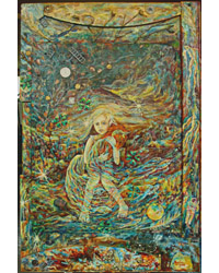 MACHA VOLODINA-WINTERSTEIN - Sur la Terre, le Ciel et l'Océan, 50x83, Enduit, Acrylique, Huile, Collage, Installation sur Bois, 2006 MACHA VOLODINA-WINTERSTEIN - Sur la Terre, le Ciel et l'Océan, 50x83, Enduit, Acrylique, Huile, Collage, Installation sur Bois, 2006