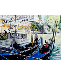 Chantal CAVANNA - Pont de l'académie à Venise, 25P, Huile Chantal CAVANNA - Pont de l'académie à Venise, 25P, Huile