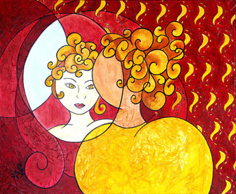 SONIA CHIFFOT - Face à face -huile sur toile - 20 figure SONIA CHIFFOT - Face à face -huile sur toile - 20 figure