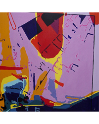 Oscar B. - Magnetunfall, 100 cm x 100 cm, 2008, acrylique sur toile Oscar B. - Magnetunfall, 100 cm x 100 cm, 2008, acrylique sur toile