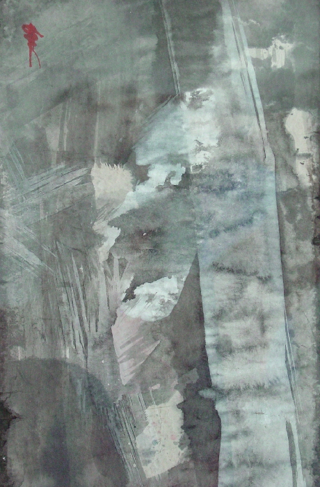 SYLVIE GESBERT DE LINEA - Rivage du bruissement du bambou, 50x40cm, 2008, encre et acrylique sur papiers marouflés SYLVIE GESBERT DE LINEA - Rivage du bruissement du bambou, 50x40cm, 2008, encre et acrylique sur papiers marouflés