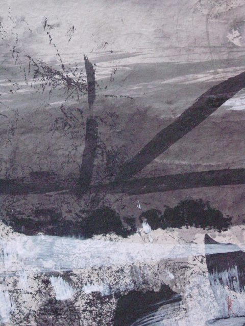 SYLVIE GESBERT DE LINEA - Rivage du Levant, 40x30cm, 2008, encre et acrylique sur papiers marouflés SYLVIE GESBERT DE LINEA - Rivage du Levant, 40x30cm, 2008, encre et acrylique sur papiers marouflés
