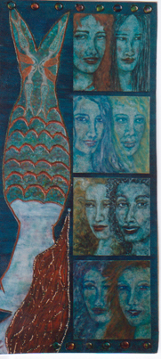 Vinca MIGOT - Le Palanquin des Sirènes 140 X 64 Technique mixte sur panneau Vinca MIGOT - Le Palanquin des Sirènes 140 X 64 Technique mixte sur panneau