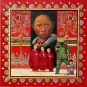 BRUNO ALTMAYER - ASIE La pensée unique, 100X100 cm, 2007, Huile sur toile BRUNO ALTMAYER - ASIE La pensée unique, 100X100 cm, 2007, Huile sur toile