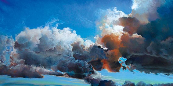DENIS RIVIERE - série des ciels pastelsu papier 200 cm x 90 cm DENIS RIVIERE - série des ciels pastelsu papier 200 cm x 90 cm