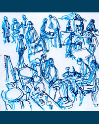 TATIANA TIMO - Rue saint Blaise, 20 x 20 cm, 2006, feutre sur carton TATIANA TIMO - Rue saint Blaise, 20 x 20 cm, 2006, feutre sur carton