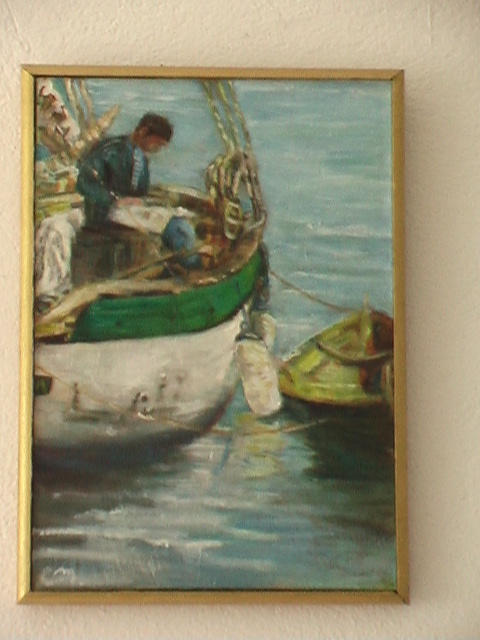Claude MALATTIA - le pécheur décembre 2002 huile sur toile Claude MALATTIA - le pécheur décembre 2002 huile sur toile