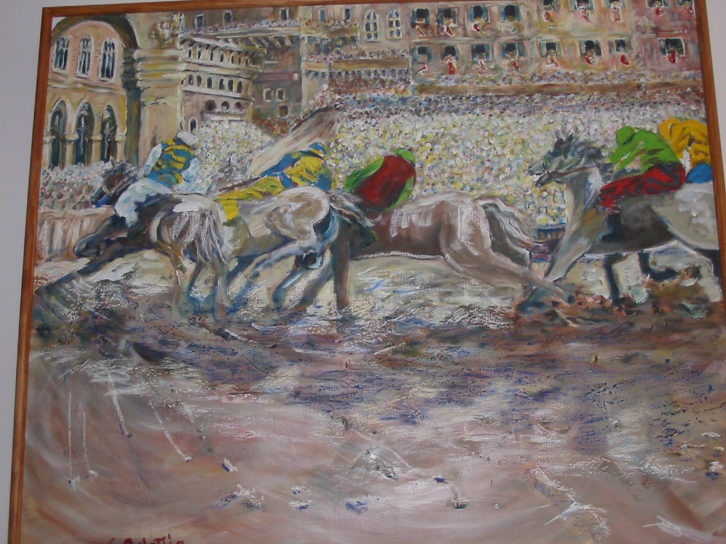 Claude MALATTIA - le palio de sienne huile sur toile 73*60 Claude MALATTIA - le palio de sienne huile sur toile 73*60