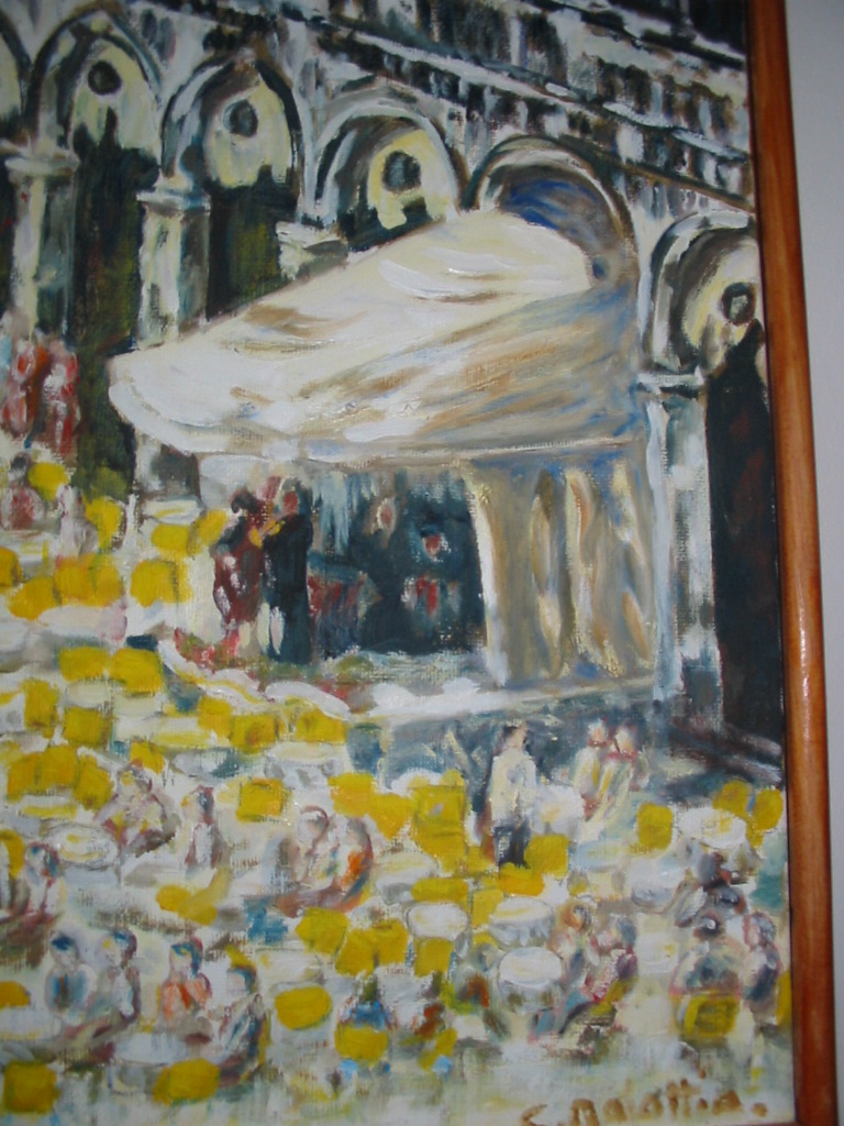 Claude MALATTIA - le café florian à venise huile sur toile 41*24 Claude MALATTIA - le café florian à venise huile sur toile 41*24
