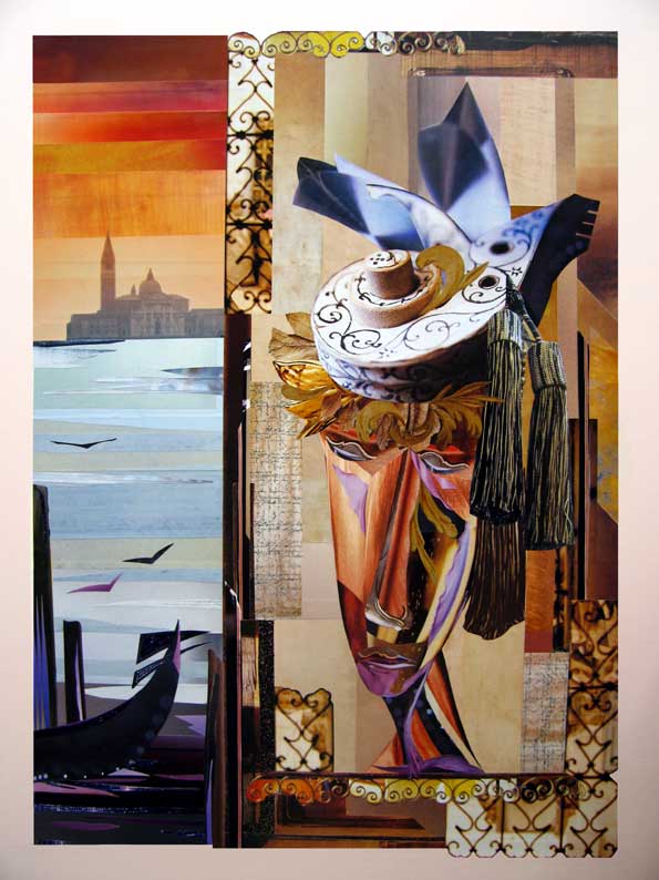 HELENE DONADIEU-MICHEL - Mélancolie Vénitienne, 80 x 60 cm, 2007, Collage sur carton de papiers découpés dans les magazines HELENE DONADIEU-MICHEL - Mélancolie Vénitienne, 80 x 60 cm, 2007, Collage sur carton de papiers découpés dans les magazines