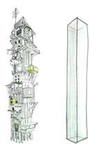 wldrey felipe vasquez - twin-taudis, 110cmX70cm, 2003, Dessin sur papier wldrey felipe vasquez - twin-taudis, 110cmX70cm, 2003, Dessin sur papier