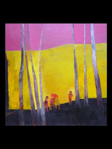 CHANTAL SPENDER - Rencontre dans les bois, 60x60, 2007, huile sur toile CHANTAL SPENDER - Rencontre dans les bois, 60x60, 2007, huile sur toile