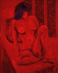 Albert MASRI - nu rouge 146x114 pastel Albert MASRI - nu rouge 146x114 pastel