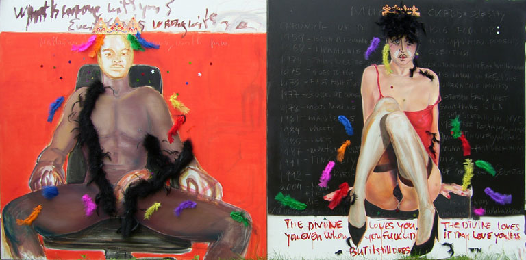 MILENA PALAKARKINA - lovemakers 3, 2x(100x100), 2005, huile sur toile MILENA PALAKARKINA - lovemakers 3, 2x(100x100), 2005, huile sur toile