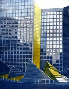 Michèle PELLEVILLAIN - reflets - 40X50 cm aquatinte deux trois plaques 2006 Michèle PELLEVILLAIN - reflets - 40X50 cm aquatinte deux trois plaques 2006