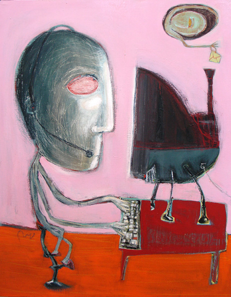 Med Wissem EL ABED - Vous avez un nouveau message - Acrylique sur toile 2005 Med Wissem EL ABED - Vous avez un nouveau message - Acrylique sur toile 2005