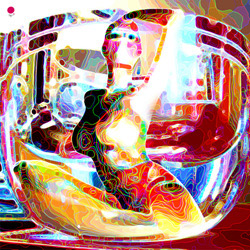 Carine HERNANDEZ - BLoP 70 x 70 cm (vendue) Carine HERNANDEZ - BLoP 70 x 70 cm (vendue)