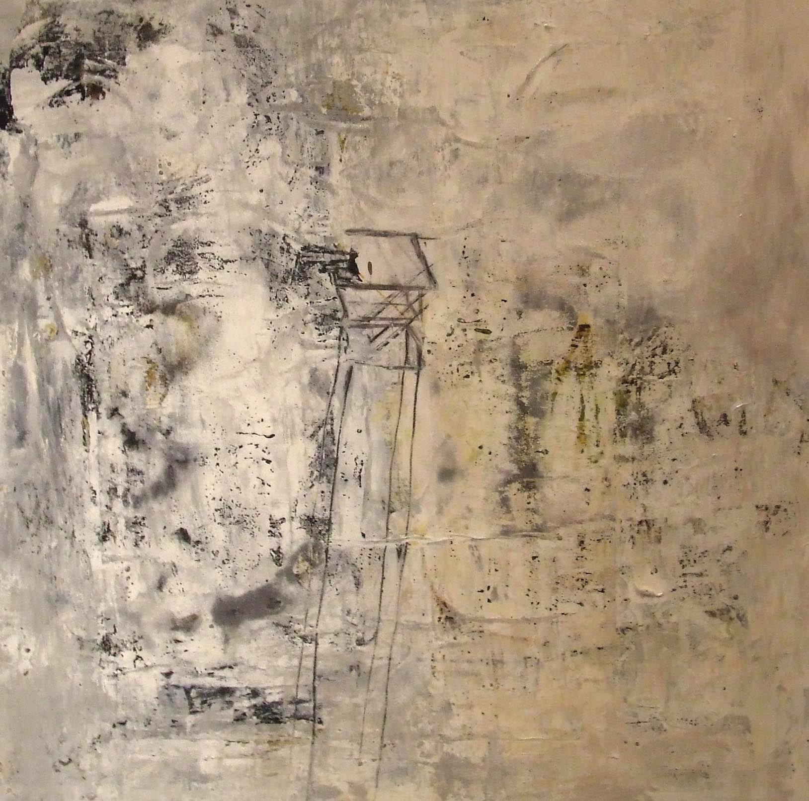 Marie-Sophie Madre - Cabane, 80x80 cm, 2007, Technique mixte Marie-Sophie Madre - Cabane, 80x80 cm, 2007, Technique mixte