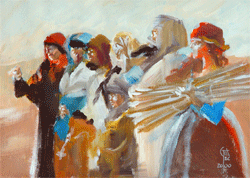 François GOALEC - acrylique sur papier toil François GOALEC - acrylique sur papier toil