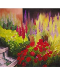 Agnès TIOLLIER - Esaclier à la Mamounia 80x80 huile sur toile Agnès TIOLLIER - Esaclier à la Mamounia 80x80 huile sur toile