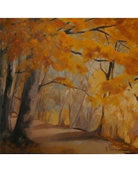 Agnès TIOLLIER - Promenad automnale 100x100 huile sur toile Agnès TIOLLIER - Promenad automnale 100x100 huile sur toile