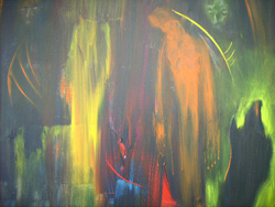 Bruno BRIATTE - Le traceur de signes,100x100,2007,acrylique sur toile Bruno BRIATTE - Le traceur de signes,100x100,2007,acrylique sur toile
