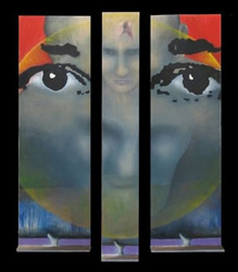 Michel DE CASO - Toile sur châssis rectoversée (face A), 205x170x35cm, 2007, huile sur bois. Michel DE CASO - Toile sur châssis rectoversée (face A), 205x170x35cm, 2007, huile sur bois.
