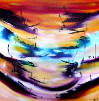 MURIEL CAYET - Le matin du méridien, 100x100 cm, 2004, acrylique sur toile MURIEL CAYET - Le matin du méridien, 100x100 cm, 2004, acrylique sur toile