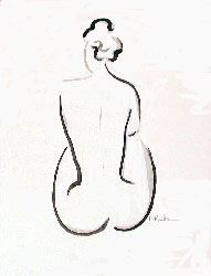 Frédérique MARTEAU - Nu de dos, encre de Chine 20 x 30 cm Frédérique MARTEAU - Nu de dos, encre de Chine 20 x 30 cm