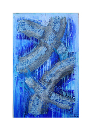 Antoni Bachur - Composition Bleu,220x120,2000,techniqe mixte Antoni Bachur - Composition Bleu,220x120,2000,techniqe mixte