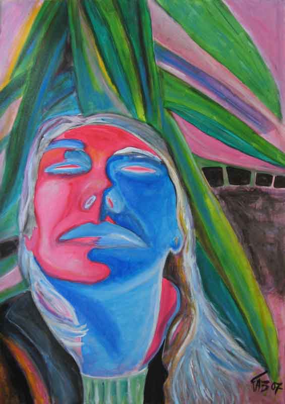 Fabienne Mandron - VELO-PORTRAIT n°3. Acrylique sur toile. 2007. 92 X 65. Fabienne Mandron - VELO-PORTRAIT n°3. Acrylique sur toile. 2007. 92 X 65.