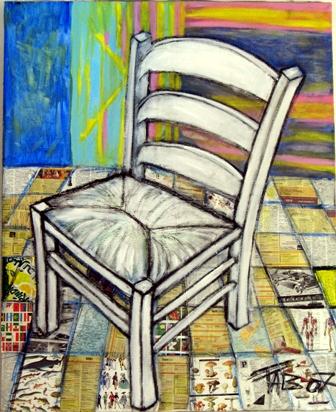 Fabienne Mandron - Le salon Orange.Acrylique sur toile. 2000. 100 X 64 Fabienne Mandron - Le salon Orange.Acrylique sur toile. 2000. 100 X 64