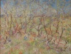 K. BIZOU - Le Printemps, 50 x 65 cm, 1985, vinylique sur toile K. BIZOU - Le Printemps, 50 x 65 cm, 1985, vinylique sur toile