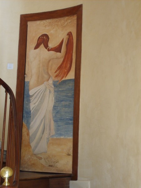 Charlotte FONCK - Fausse fresque, inspirée de Puvis de Chavannes 0,80x2m 2006 Technique mixte sur porte bois Charlotte FONCK - Fausse fresque, inspirée de Puvis de Chavannes 0,80x2m 2006 Technique mixte sur porte bois