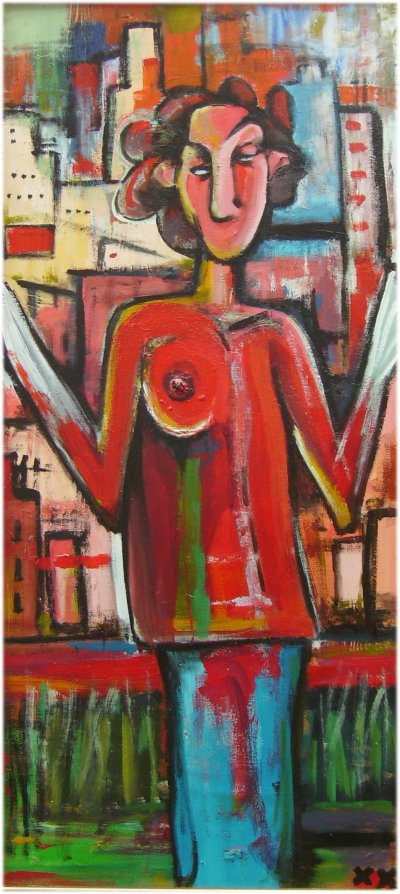 Lupe Ficara - amazzone urbana, 105x55, septembre 2007, acrylique sur bois Lupe Ficara - amazzone urbana, 105x55, septembre 2007, acrylique sur bois