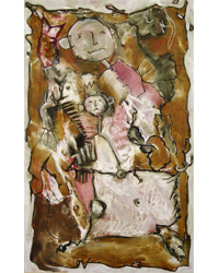 BRUNO LAXAGUE - 17-I-04 (1); 51,5 x 82 cm; 2004; huile, collage/kraft maroufl? sur bois. BRUNO LAXAGUE - 17-I-04 (1); 51,5 x 82 cm; 2004; huile, collage/kraft maroufl? sur bois.