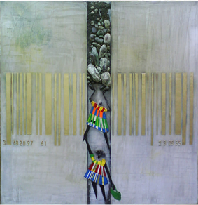 Damien VERVUST - Pouvoir d'achat: 100x100 cm, année 2008, technique mixte Damien VERVUST - Pouvoir d'achat: 100x100 cm, année 2008, technique mixte