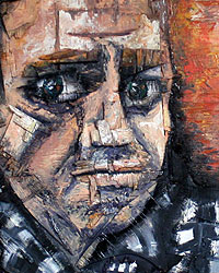 lionel ERBA (dit BABAR) - Autoportrait dans la glace, 115x115, 2009, bas-relief sur bois lionel ERBA (dit BABAR) - Autoportrait dans la glace, 115x115, 2009, bas-relief sur bois