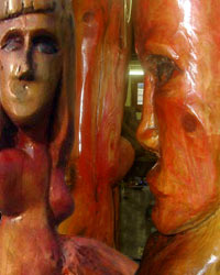 lionel ERBA (dit BABAR) - Totems (4 sculptures), H170 l70 L40, 1998 à 2002, thuya lionel ERBA (dit BABAR) - Totems (4 sculptures), H170 l70 L40, 1998 à 2002, thuya