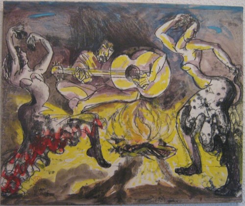 Laurence GODON - La Musique 50x 70cm 2008 monotype sur papier marouflé sur toile et acrylique Laurence GODON - La Musique 50x 70cm 2008 monotype sur papier marouflé sur toile et acrylique