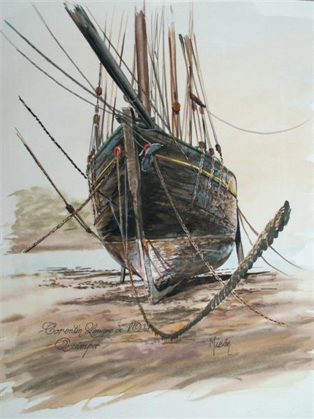 Jean-Marie MISSLEN - Corentin Lougre de l'Odet - 2008 - aquarelle - 40 x 50 cms Jean-Marie MISSLEN - Corentin Lougre de l'Odet - 2008 - aquarelle - 40 x 50 cms