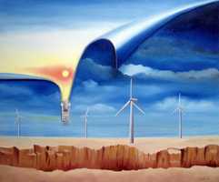 Ludovic HERSAN - Eoliennes - 2006, huile sur toile, 55x46 cm Ludovic HERSAN - Eoliennes - 2006, huile sur toile, 55x46 cm