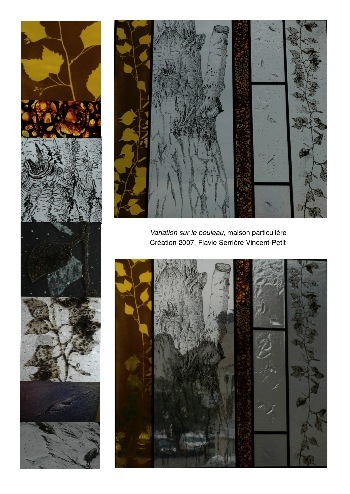Flavie Vincent Petit Serrière - variation sur le bouleau, , 1m x 1m, verre, technique mixte, 2007 Flavie Vincent Petit Serrière - variation sur le bouleau, , 1m x 1m, verre, technique mixte, 2007