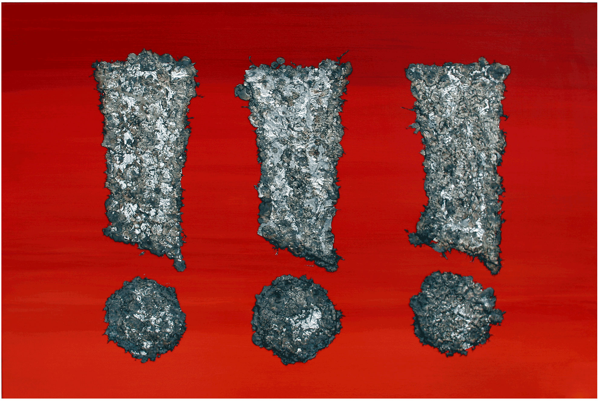 Isabelle JAUFFRET dit Iota - EXCLAMATION toile 120x80 technique mixte : métaux fondus sur toile. Isabelle JAUFFRET dit Iota - EXCLAMATION toile 120x80 technique mixte : métaux fondus sur toile.